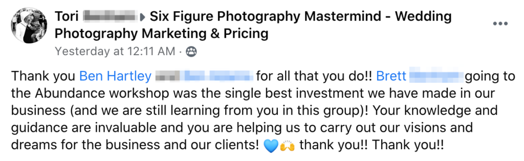 Abundance Workshop - Six Figure Photography